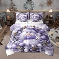 thumbnail image 1 of Manfei Kids Snowman Bedding Comforter Set 7-Piece for Boys Girls, Purple Merry Christmas King Bedding Sets, Xmas Ball Pine Corn Bed Sheets, Microfiber Bedroom Decor, 1 of 8
