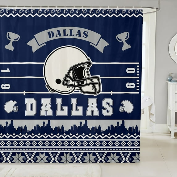 Manfei Kids Teens Boys Girls Football Print Shower Curtain 72Wx84L,Sport Gamer Bathroom Curtain 72Wx84L,Ball Gaming Bath Curtain,Bathroom Decor(Waterproof)