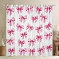thumbnail image 1 of Manfei Kids Teens Girls Cartoon Pink Ribbon Bow Black Out Curtains,Cute Bow Knot Curtains Pack of 2 (42x63 Each),Dreamy Princess Bowtie Bedroom Curtains,Luxury Bedroom Decor, 1 of 6