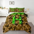 thumbnail image 1 of Manfei Kids Teens Personalized Initial Letter H 2pcs Bedding Comforter Set,Brown Green Twin Comforter Sets,Construction Game Breathable Bedding Set,Breathable Home Decor,Reversible, 1 of 8