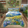 thumbnail image 1 of Manfei Kids Vibrant Groovy Bedding Comforter Set, Daisy Flower Floral Twin Comforter Sets, Western Farmhouse Reversible Bedding Set, Ultra Soft Home Decor, 2pcs, 1 of 8