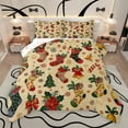 thumbnail image 1 of Manfei Kids Vintage Christmas Full Size Comforter Sets, Magical Xmas Socks Bedding Comforter Set, Western Flower Plant Reversible Bedding Sets, Lightweight Room Decor, 3 Pieces, 1 of 9