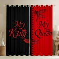 thumbnail image 1 of Manfei King and Queen Black Out Curtains, Romantic Valentines Day Curtains Pack of 2 (42x63 Each), Black Red Love Heart Bedroom Curtains, Window Curtains Decor, 1 of 6