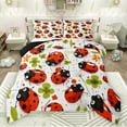 thumbnail image 1 of Manfei Ladybug Queen Comforter Set,St.Patrick Day Bedding Sets,Lucky Four Leaves Clover Bedding Comforter Set For Girls Boys,Breathable Home Decor Reversible,3pcs, 1 of 8