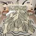 thumbnail image 1 of Manfei Leaf Plant Botanical Full Size Comforter Sets, Beige Cartoon Bedding Comforter Set, Chic Modern Fashion Reversible Bedding Sets, Lightweight Room Decor, 3pcs, 1 of 9