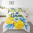 thumbnail image 1 of Manfei Lemon Print Bedding Comforter Set,Hello Lemon Twin Comforter Sets,Blue Leaves Bedding Set For Girls,Super Cozy Room Decor Reversible,2 Pieces, 1 of 8
