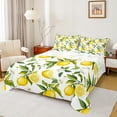 thumbnail image 1 of Manfei Lemon Queen Sheet Sets,Cute Fruit Flat Sheet,Yellow Green White Queen Fitted Sheet,Super Cozy Room Decor,4 Pieces, 1 of 7