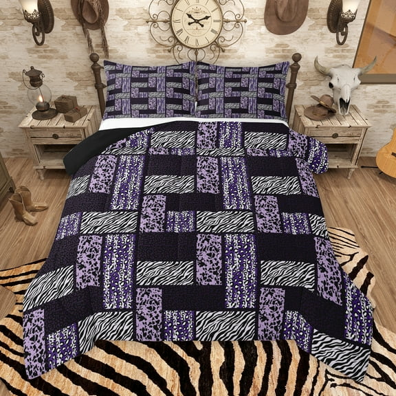 Manfei 2-Piece Twin Leopard Comforter Set - Valentines Abstract