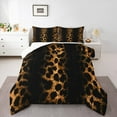 thumbnail image 1 of Manfei Leopard Cheetah Print Bedding Comforter Set, Black Gold Glitter Twin Comforter Sets, Modern Fashion Reversible Bedding Set, Microfiber Bedroom Decor, 2 Pieces, 1 of 8
