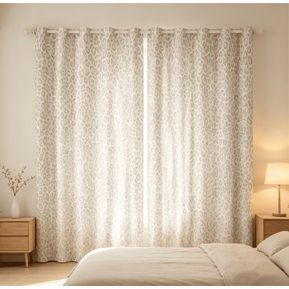 Manfei Leopard Cheetah Print Black Out Curtains for Adult, Chic Romantic Fashion Curtains Pack of 2 (42x63 Each), Animal Theme Bedroom Curtains, Window Curtains Decor