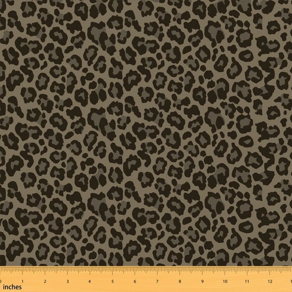 Manfei Leopard Fabric by the Yard 5 Yards Olive Fabric for Sewing, Olive Green