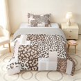 thumbnail image 1 of Manfei Leopard Patchwork Twin Comforter Sets, Cheetah Print Bedding Set, Beige and Black, Gray Reversible 2 Pieces, 1 Comforter and 1 Pillowcase, 1 of 6