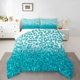 thumbnail image 1 of Manfei Leopard Print 2pcs Bedding Comforter Set,Sequin Print Twin Comforter Sets,Blue White Breathable Bedding Set,Breathable Abstract Room Decor,Reversible, 1 of 8