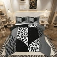 thumbnail image 1 of Manfei Leopard Print 2pcs Bedding Comforter Set,Zebra Print Twin Comforter Sets,Love Heart Print Breathable Bedding Set,Lightweight Couple Room Decor,Reversible, 1 of 8