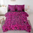 thumbnail image 1 of Manfei Leopard Print 7-Piece Bedding Comforter Set,Black Pink King Bedding Sets,Animal Print Ultra Soft Bed Sheets,Microfiber Abstract Bedroom Decoration,Reversible, 1 of 6