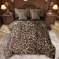 Manfei Leopard Print 7-Piece Twin Bedding Sets,Wild Animal Bedding Comforter Set,Cheetah Pattern Sheet Sets For Girl Kids,Breathable Home Decor Reversible