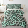 thumbnail image 1 of Manfei Leopard Print Bedding Twin Size,Jungle Wildlife Comforter Sets with Sheets,Green Black Farmhouse Bedding Sets Twin Size For Men Women,Lightweight Room Decorative Reversible,7pcs, 1 of 7