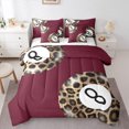 thumbnail image 1 of Manfei Leopard Print Billiards 7-Piece Bedding Comforter Set,Ball Gamer King Bedding Sets,Red Brown Black Bed Sheets For Teens,Microfiber Bedroom Decor Reversible, 1 of 8