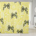 thumbnail image 1 of Manfei Leopard Print Bowtie Shower Curtain 72Wx78L,Geometric Check Bath Curtain, 1 of 5