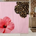 thumbnail image 1 of Manfei Leopard Print Flowers Shower Curtain 72Wx78L,Watercolor Hibiscus Bath Curtain, 1 of 6