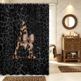 thumbnail image 1 of Manfei Leopard Print Initial A Shower Curtain 72Wx72L,Dreamy Bow Bathroom Curtain,Black Brown, 1 of 5