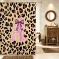 thumbnail image 1 of Manfei Leopard Print Initial A Shower Curtain 72Wx72L,Dreamy Bow Bathroom Curtain,Peach, 1 of 5