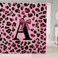 thumbnail image 1 of Manfei Leopard Print Initial A Shower Curtain 72Wx72L,Dreamy Bow Bathroom Curtain,Pink, 1 of 5