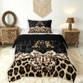 thumbnail image 1 of Manfei Leopard Print Initial A Twin Comforter Sets,Kawaii Bow Bedding Set,Black Brown,Black Reversible,2pcs,1 Comforter and 1 Pillowcase, 1 of 7