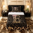 thumbnail image 1 of Manfei Leopard Print Personalized Initial E Twin Sheet Sets 3pcs for Teens,Pink Ribbon Bow Bedding for Girls,Ultra Soft Home Decor, 1 of 5