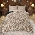 thumbnail image 1 of Manfei Leopard Print Queen Comforter Set,Jungle Animal Bedding Sets,Brown Cheetah Hide Bedding Comforter Set For Girls Boys,Breathable Home Decor Reversible,3pcs, 1 of 8