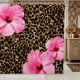 thumbnail image 1 of Manfei Leopard Print Shower Curtain 72Wx78L,Botanical Floral Bath Curtain, 1 of 6