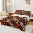 thumbnail image 1 of Manfei Leopard Print Twin Sheet Sets,Romance Flower Rose Bedding Twin Size,Jungle Animal Bed Sheets Set Twin Size,Microfiber Bedroom Decor,3pcs, 1 of 7