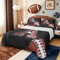 thumbnail image 1 of Manfei Letter A Monogrammed Twin Sheet Sets,Rugby Game Twin Fitted Sheet,Brown Black Flat Sheet For Boy,Microfiber Room Decorative,3pcs, 1 of 7