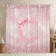 thumbnail image 1 of Manfei Letter C Monogrammed Blackout Curtains Set of 2 (52x84 Each) for Girls Kids,Teens Kawaii Bow Tie Glitter Print Window Curtains,Lightweight Room Decor, 1 of 6