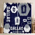 thumbnail image 1 of Manfei Letter D Monogrammed Black Out Curtains,Dallas Sport City Curtains Pack of 2 (42x63 Each),Gray Blue Bedroom Curtains For Boys Kids,Microfiber Room Decorative, 1 of 6
