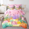 thumbnail image 1 of Manfei Letter E Print 7 Pieces Full Size Bedding Sets,Charming Axolotl Full Size Bed in a Bag,Pink,Pink Reversible, 1 of 7
