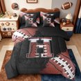 thumbnail image 1 of Manfei Letter H Monogrammed 7-Piece Twin Bedding Sets,Rugby Game Bedding Comforter Set,Brown Black Sheet Sets For Boy,Microfiber Room Decorative Reversible, 1 of 8