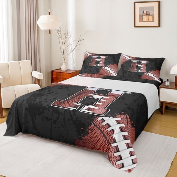 Manfei H Rugby Queen 4-Piece Microfiber Boys Sport Sheet Set