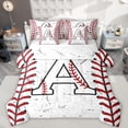 thumbnail image 1 of Manfei Letter A Monogrammed 7-Piece Twin Bedding Sets,Baseball Game Lover Bedding Comforter Set,White Red Sheet Sets For Boys,Microfiber Room Decorative Reversible, 1 of 8