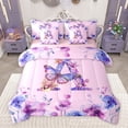 thumbnail image 1 of Manfei Letter A Monogrammed 7-Piece Twin Bedding Sets,Watercolor Rustic Flowers Bedding Comforter Set,Cute Butterflies Sheet Sets For Girls,Microfiber Room Decorative Reversible, 1 of 8