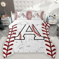 thumbnail image 1 of Manfei Letter A Monogrammed Bedding Comforter Set,Baseball Game Lover Twin Comforter Sets,White Red Bedding Set For Boys,Microfiber Room Decorative Reversible,2pcs, 1 of 8
