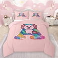 thumbnail image 1 of Manfei Letter A Monogrammed Bedding Comforter Set,Kawaii Axolotl Twin Comforter Sets,Watercolor Coral Bedding Set For Child,Microfiber Room Decorative Reversible,2 Pieces, 1 of 8