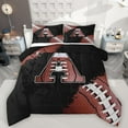 thumbnail image 1 of Manfei Letter A Monogrammed Bedding Comforter Set,Rugby Game Twin Comforter Sets,Brown Black Bedding Set For Boy,Microfiber Room Decorative Reversible,2pcs, 1 of 8