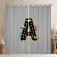thumbnail image 1 of Manfei Letter A Monogrammed Black Out Curtains,Colorful Racing Car Curtains Pack of 2 (42x63 Each),Gray Black Bedroom Curtains For Boys,Microfiber Room Decorative, 1 of 6
