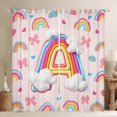 thumbnail image 1 of Manfei Letter A Monogrammed Black Out Curtains,Cute Bowtie Bow Curtains Pack of 2 (42x63 Each),Colorful Rainbow Stripes Bedroom Curtains For Girl,Microfiber Room Decorative, 1 of 6