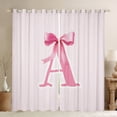 thumbnail image 1 of Manfei Letter A Monogrammed Black Out Curtains,Cute Cartoon Bowtie Curtains Pack of 2 (42x63 Each),Pink Bow Tie Bedroom Curtains For Girls Kids,Microfiber Room Decorative, 1 of 6