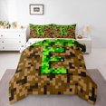 thumbnail image 1 of Manfei Letter Monogrammed E 3-Piece Full Size Comforter Sets for Teens Boys Girls,Construction Game Bedding Comforter Set,Building Blocks Lightweight Bedding Sets,Microfiber Bedroom Decor, 1 of 8