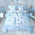 thumbnail image 1 of Manfei Letter Monogrammed E 7-Piece Twin Bedding Sets for Kids Children Girls,Dreamy Princess Bedding Comforter Set,Cute Butterfly Bowknot Breathable Sheet Sets,Bling Glitter Bedroom Decor, 1 of 8
