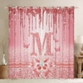 thumbnail image 1 of Manfei Letter Monogrammed Initial M Girl Black Out Curtains,Kawaii Bow Butterfly Curtains Pack of 2 (42x63 Each),Bling Crystal Pink Glitter Bedroom Curtains,Lightweight Room Decor, 1 of 6