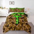thumbnail image 1 of Manfei Letter Monogrammed T 3-Piece Full Size Comforter Sets for Teens Boys Girls,Construction Game Bedding Comforter Set,Building Blocks Lightweight Bedding Sets,Microfiber Bedroom Decor, 1 of 8